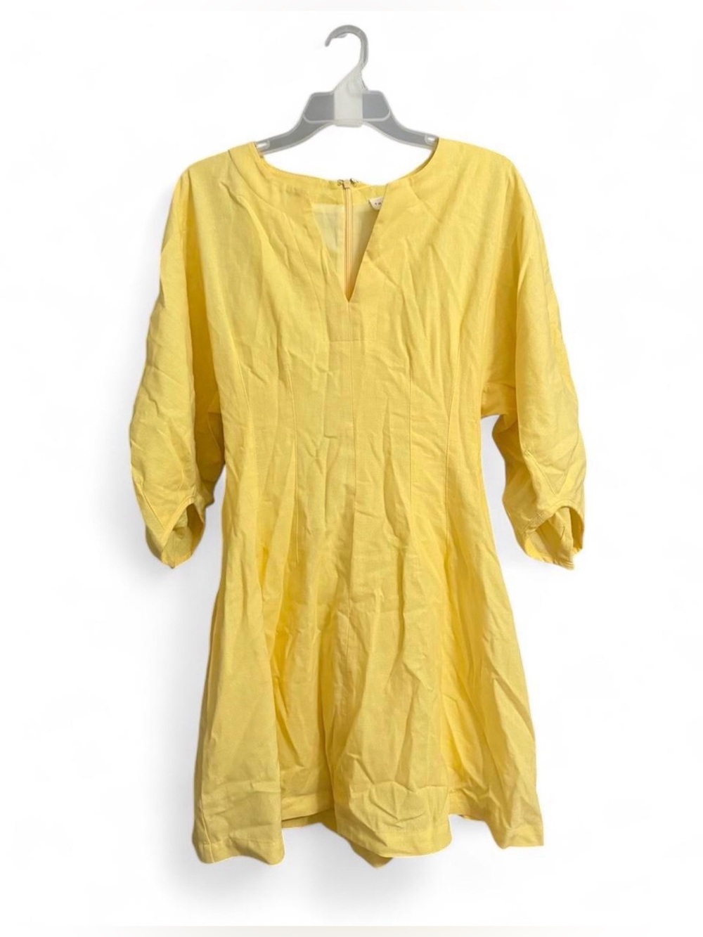 entro Yellow Short Tunic Dress with V-Notch